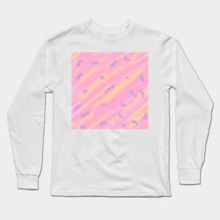 Pink red yellow watercolor abstract glitter art Long Sleeve T-Shirt